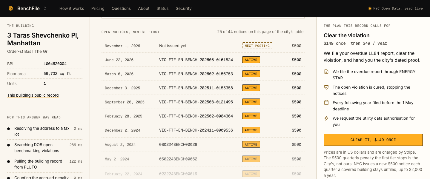 BenchFile, The main console: Go to DOB NOW (https://a810-dobnow.nyc.gov/publish/#!/) and sign in with your NYC.ID, registering if needed. The proper